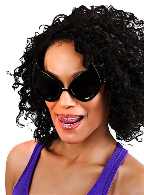Bild von Sun Staches Kostüm Partybrille Catwoman, Accessoire mit Durchblick: lizenzierte Funbrille im Design von DC-Char