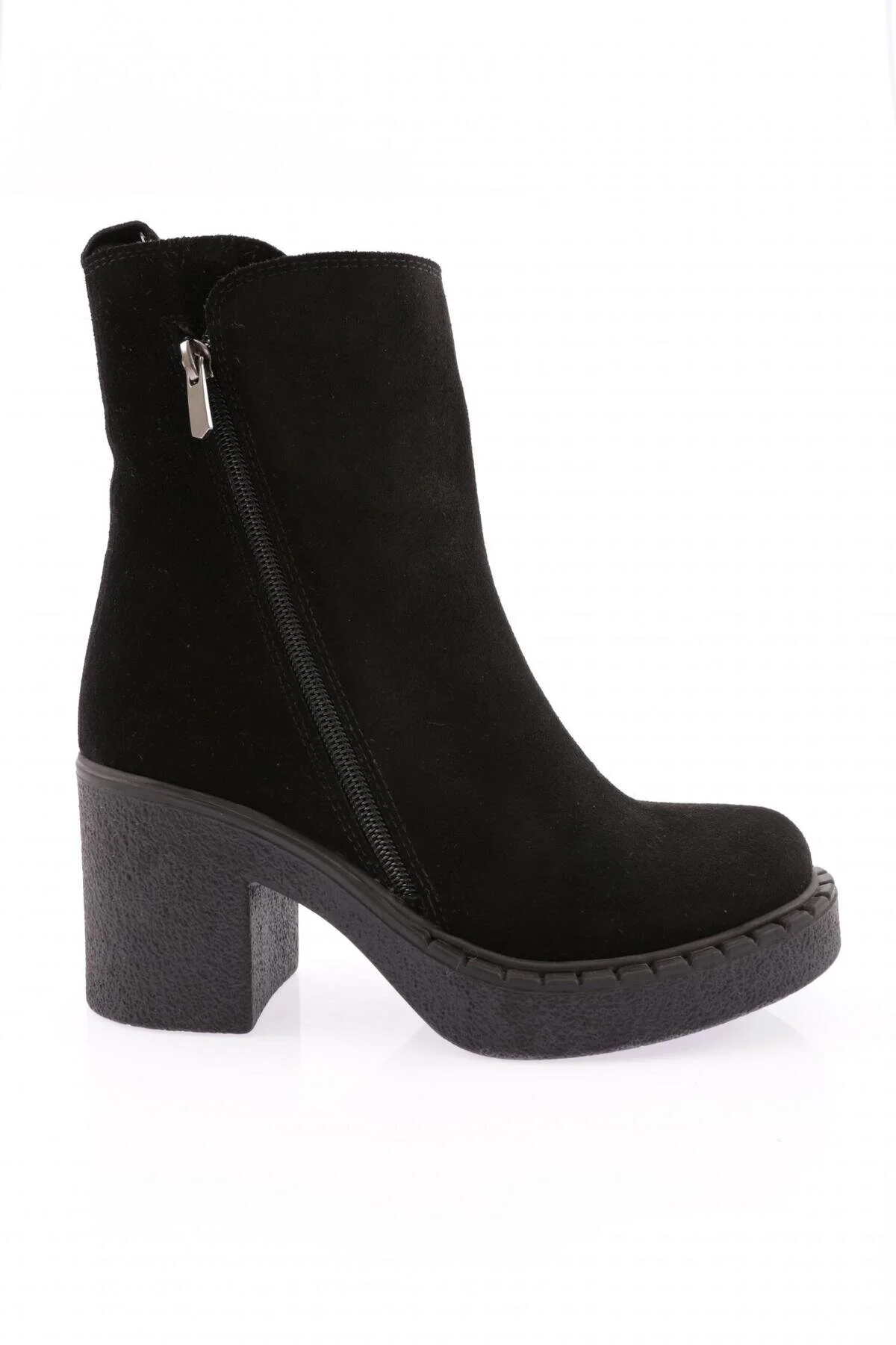 Bild von DGN -22k Schwarze Wildleder-echtleder-stiefel für Damen - 38