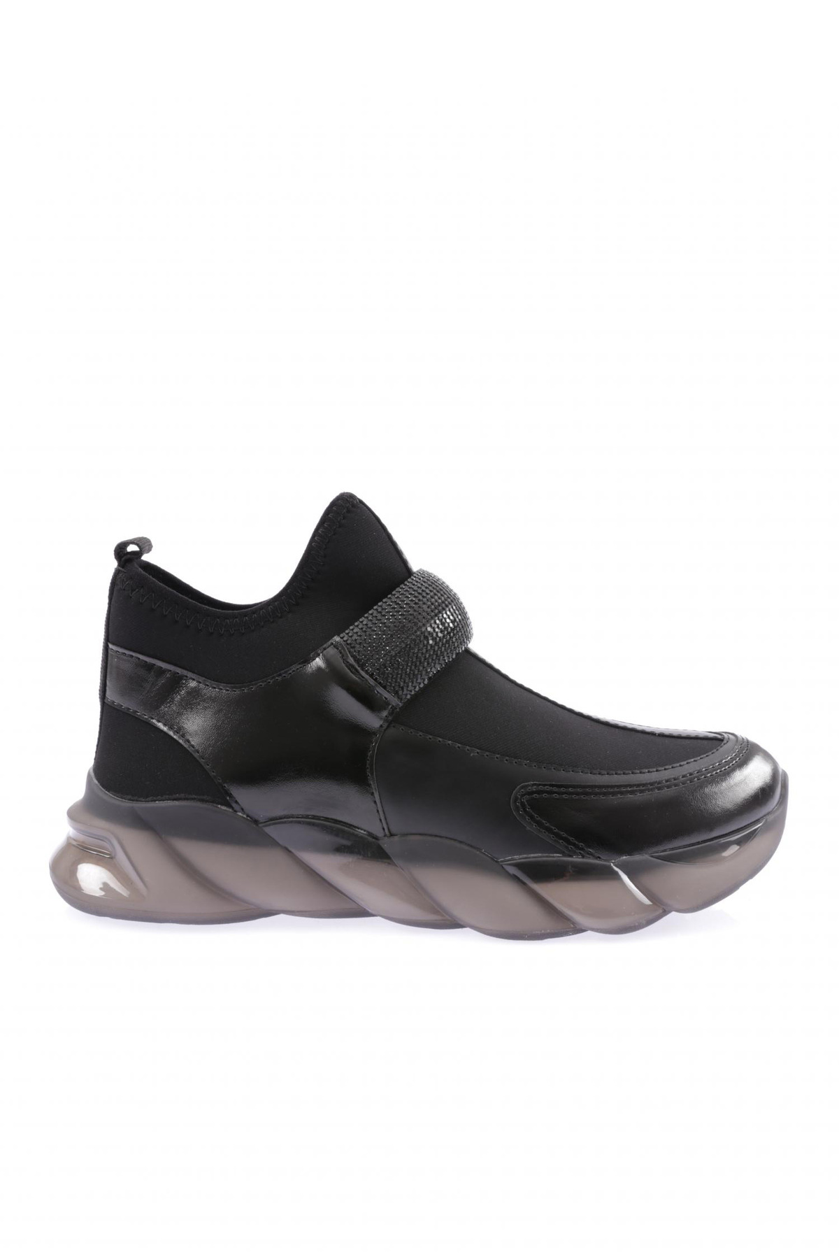Bild von DGN 104-23y Silberne Stretch-sneakers Mit Steinbändern für Damen - 37