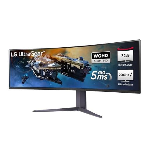 Bild von LG UltraGear 45GR65DC-B 113cm (44,5") 32:9 VA DQHD Curved Monitor HDMI/DP 200Hz