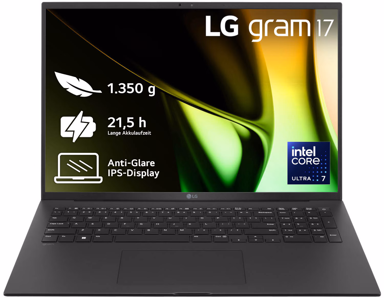 Bild von LG 17" Notebook mit Windows 11 Home Intel ​ Core Ultra7​ Prozessor 16 LPDDR5X​ RAM 1TB SSD 17Z90SG.AA78G 17Z90SG.AA78G Laptop