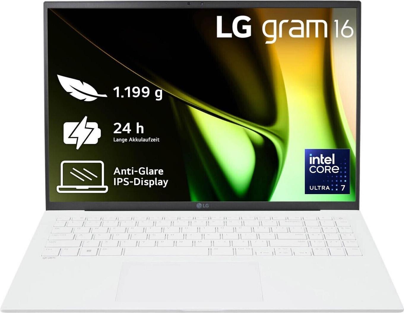 Bild von LG Gram 16" Ultralight Laptop, IPS-Display, 16 GB RAM, Windows 11 Home, Business-Notebook (40,6 cm/16 Zoll, Intel Core Ultra 7 155H, ARC, 1000 GB SSD, 16Z90S-G.AA77G, 2024)