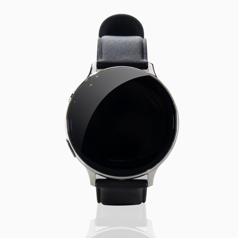 Bild von Samsung Galaxy Watch Active2 44mm LTE Edelstahlgehäuse silber Lederarmband schwarz