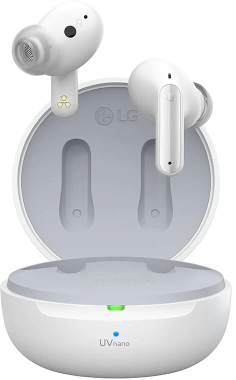 Bild von LG TONE Free DFP8 In-Ear Bluetooth Kopfhörer mit MERIDIAN-Technologie, ANC (Active Noise Cancellation), UVnano & IPX4-Spritzwasserschutz - Weiß