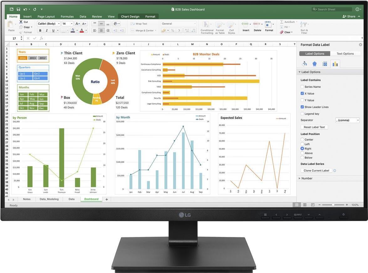 Bild von LG 24BN650Y-B - LED-Monitor - 60 cm (24) - 1920 x 1080 Full HD (1080p) - IPS - 250 cd/m² - 1000:1 - 5 ms - HDMI, DVI-D, DisplayPort - Lautsprecher - mattschwarz [Energieklasse F]