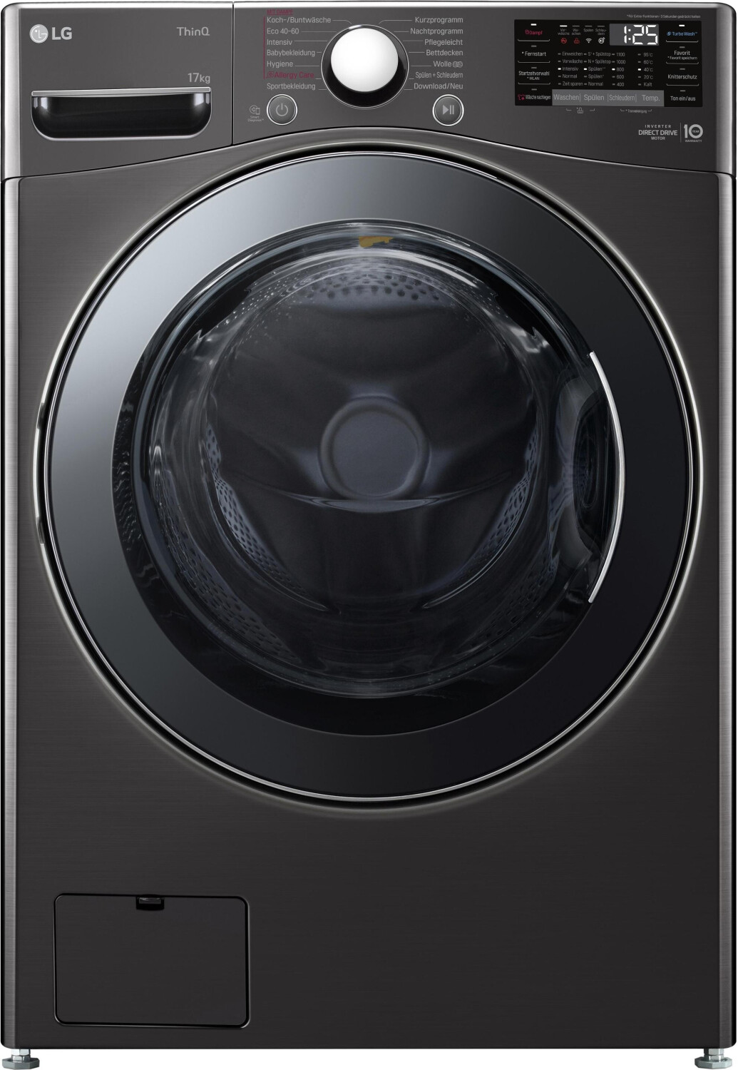 Bild von LG Electronics F11WM17TS2B | 17 kg| Energie E|Großes Fassungsvermögen| Schwarz
