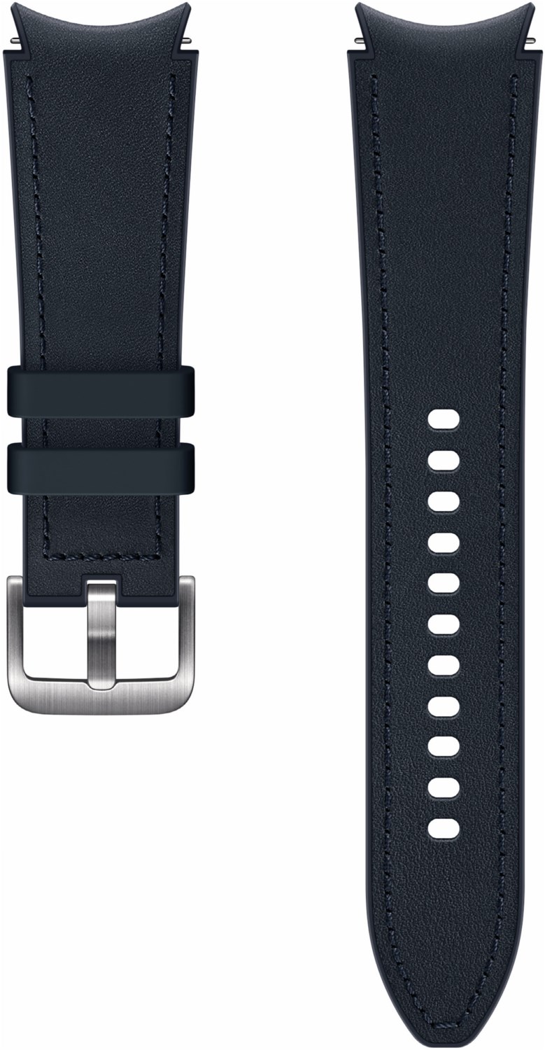 Bild von Samsung Hybrid Leather Band 20mm M/L Nav (20 mm, Leder, Fluorelastomer, Galaxy Watch, Galaxy Watch 4), Uhrenarmband, Blau