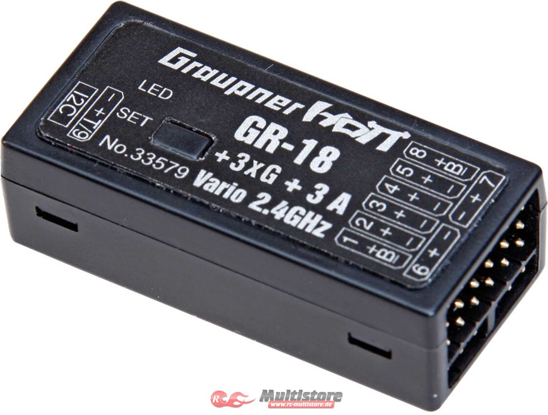 Bild von GRAUPNER GR-18 + 3XG + 3A + VARIO 2,4GHZ HOTT EMPFÄNGER / 33579