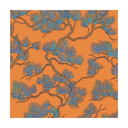 Bild von DUTCH WALLCOVERINGS Fototapete Tapete Kiefer-Motiv Blau und Orange