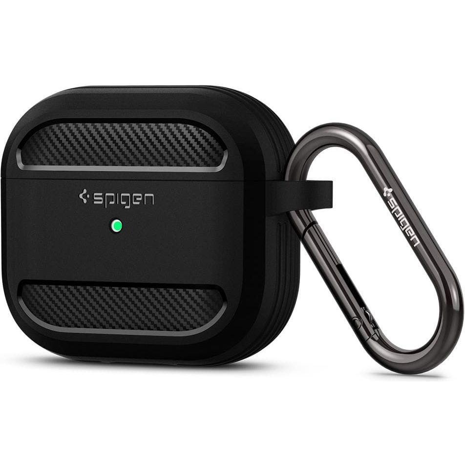 Bild von Spigen Rugged Armor case for Airpods 3 matte black (Kopfhörer Tasche), Kopfhörertasche + Schutzhülle, Schwarz