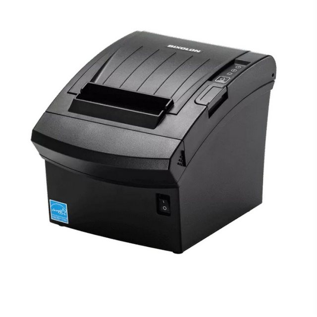 Bild von BIXOLON SRP-350plusV, Cutter, USB, Ethernet, schwarz Bondrucker, Thermodirekt, 7 Punkte/mm (180dpi), Medienbreite (max): 80mm, Druckbreite (max.): 72mm, Rollendurchmesser (max.): 83mm, Geschwindigkeit (max.): Cutter, optischer Sensor, USB (2.0), Ethernet, RAM: 64MB, Flash: 64MB, BXL/POS, Zubehör, inkl.: Netzteil, Netzkabel, Bonrolle, Farbe: schwarz (SRP-350plusVK)