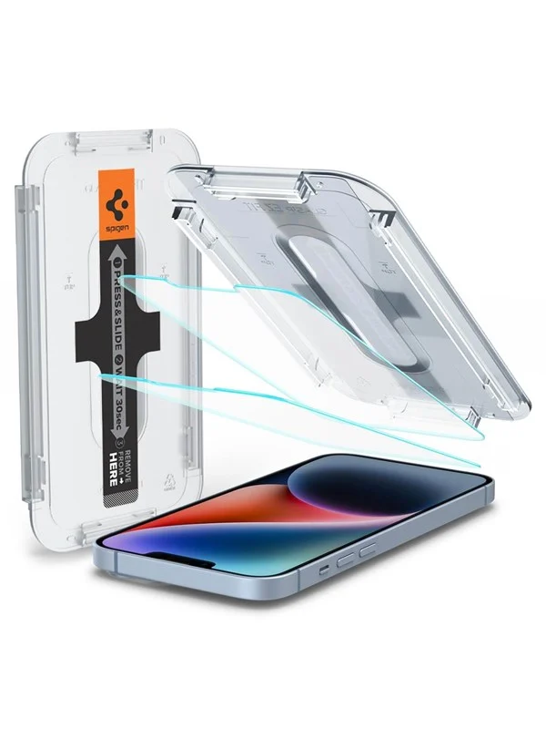 Bild von Spigen Gehärtetes Glas GLAS.tR ez Passend für Apple iPhone 13 (1 Stück, Apple iPhone 13 Pro, Apple iPhone 13, Apple iPhone 14), Smartphone Schutzfolie, Transparent