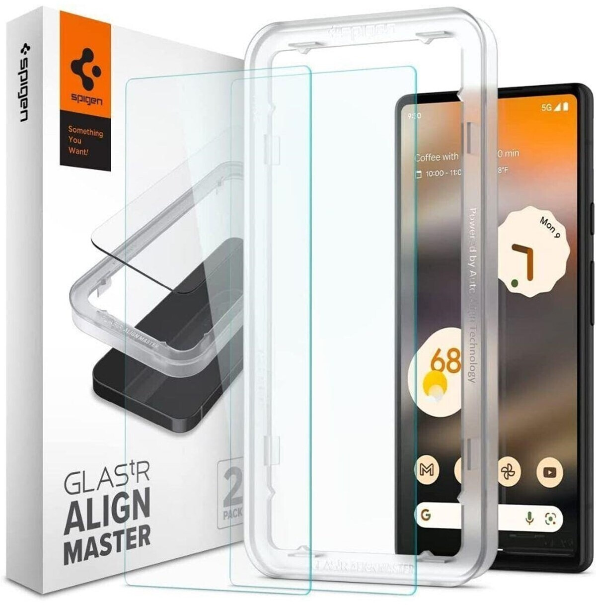 Bild von Spigen GEHÄRTETES GLAS Spigen ALM GLAS.TR SLIM 2ER-PACK GOOGLE PIXEL 6A (2 Stück, Google Pixel 6a), Smartphone Schutzfolie, Transparent