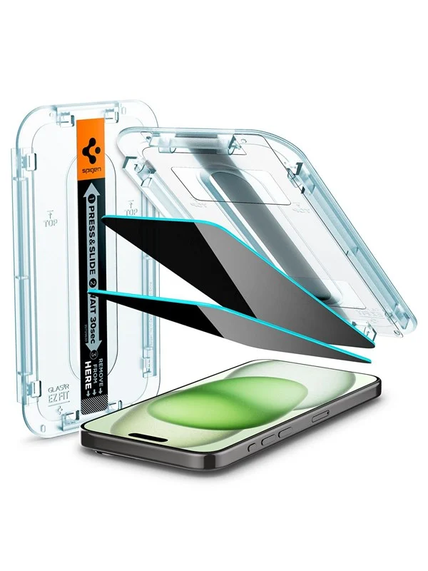 Bild von Spigen Szk?O Hartowane Glas.Tr?Ez Fit? Iphone 15 Plus Privacy (1 Stück, Apple iPhone 15 Plus), Smartphone Schutzfolie