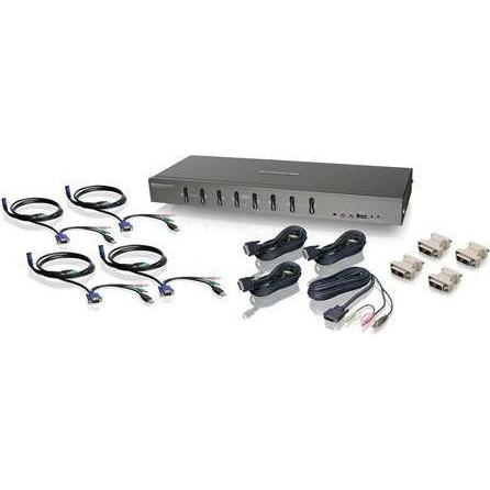 Bild von Iogear 8-port DVI KVMP switch, KVM Switch, Grau