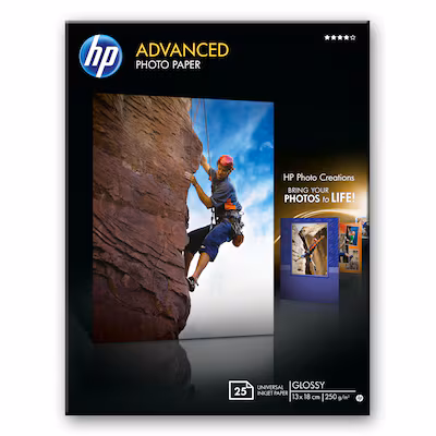 Bild von HP Advanced Glossy Photo Paper - Fotopapier, glänzend - 130 x 180 mm - 25 Blatt - für Deskjet 2050 J510, 3050 J610 Envy