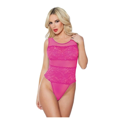 Bild von Allure Damen Heather & Lace Teddy – Hot Pink – O/S