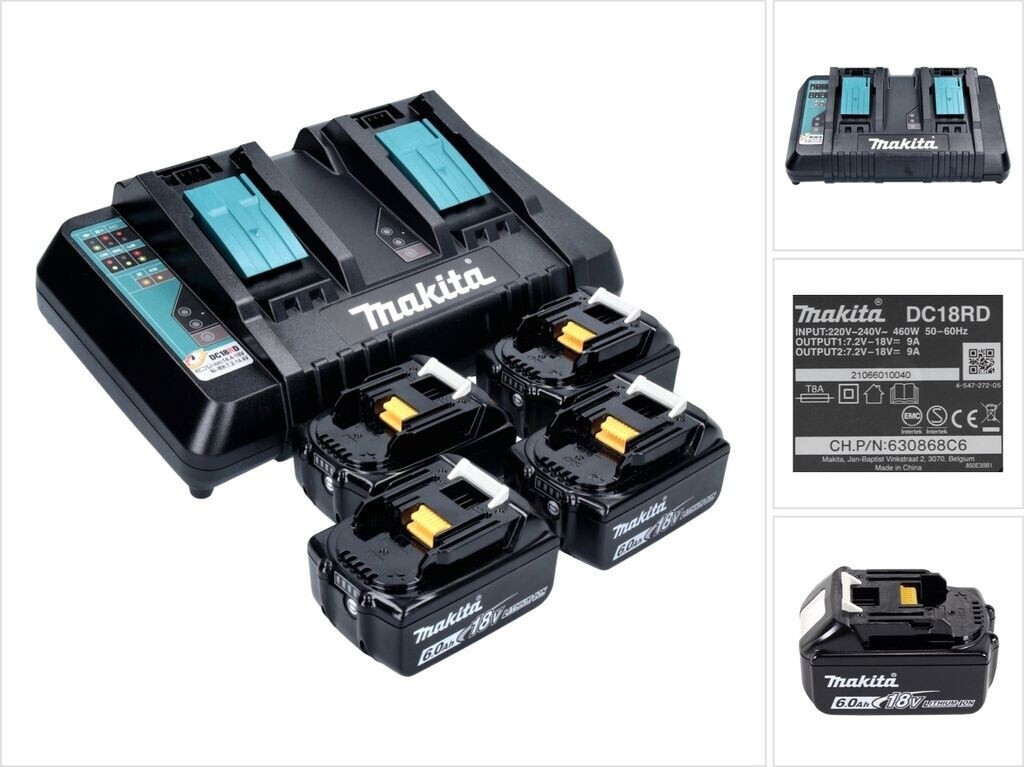 Bild von Makita 199485-6 Werkzeug-Akku und Ladegerät 18V 6.0Ah Li-Ion