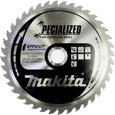 Bild von Makita Specialized EFFICUT - Kreissägeblatt - für Holz, Metall, faserverstärkte Kunststoffe - 165 mm - 40 Zähne (E-12223)