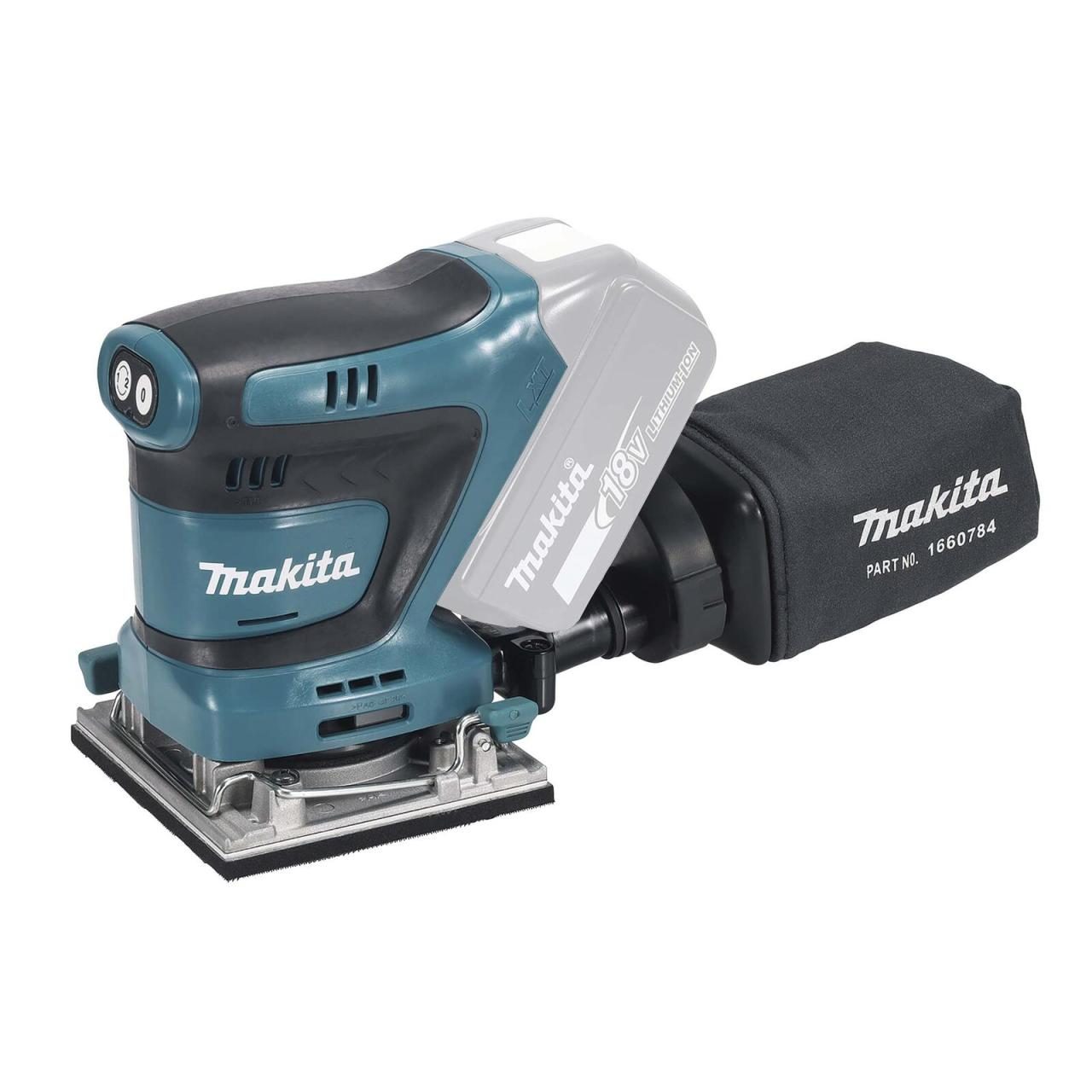 Bild von Makita Akku-Schwingschleifer DBO484Z, (Sologerät, ohne Akku und Ladegerät), Klettsystem, Tiefentladeschutz