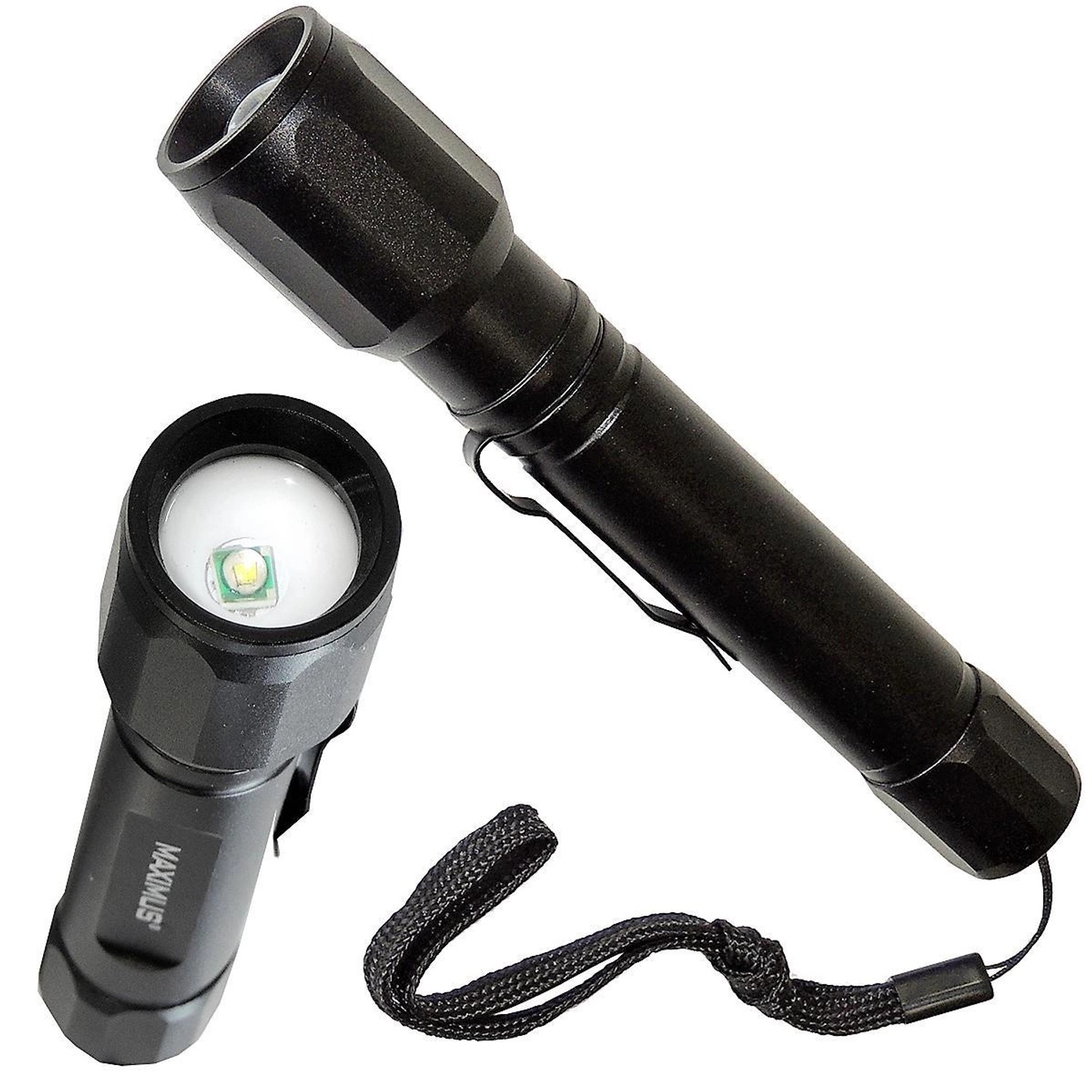 Bild von Maximus LED Taschenlampe USB Powerbankfunktion, Campinglaterne, SOS, Leuchtweite 126m - 235m, USB / Batterien
