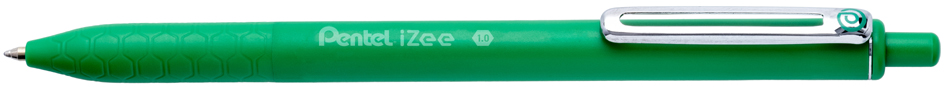 Bild von Pentel BX470-D Kugelschreiber iZee, Druckmechanik, Metallclip, 0,5 mm Strichstärke, 1 Stück, grün