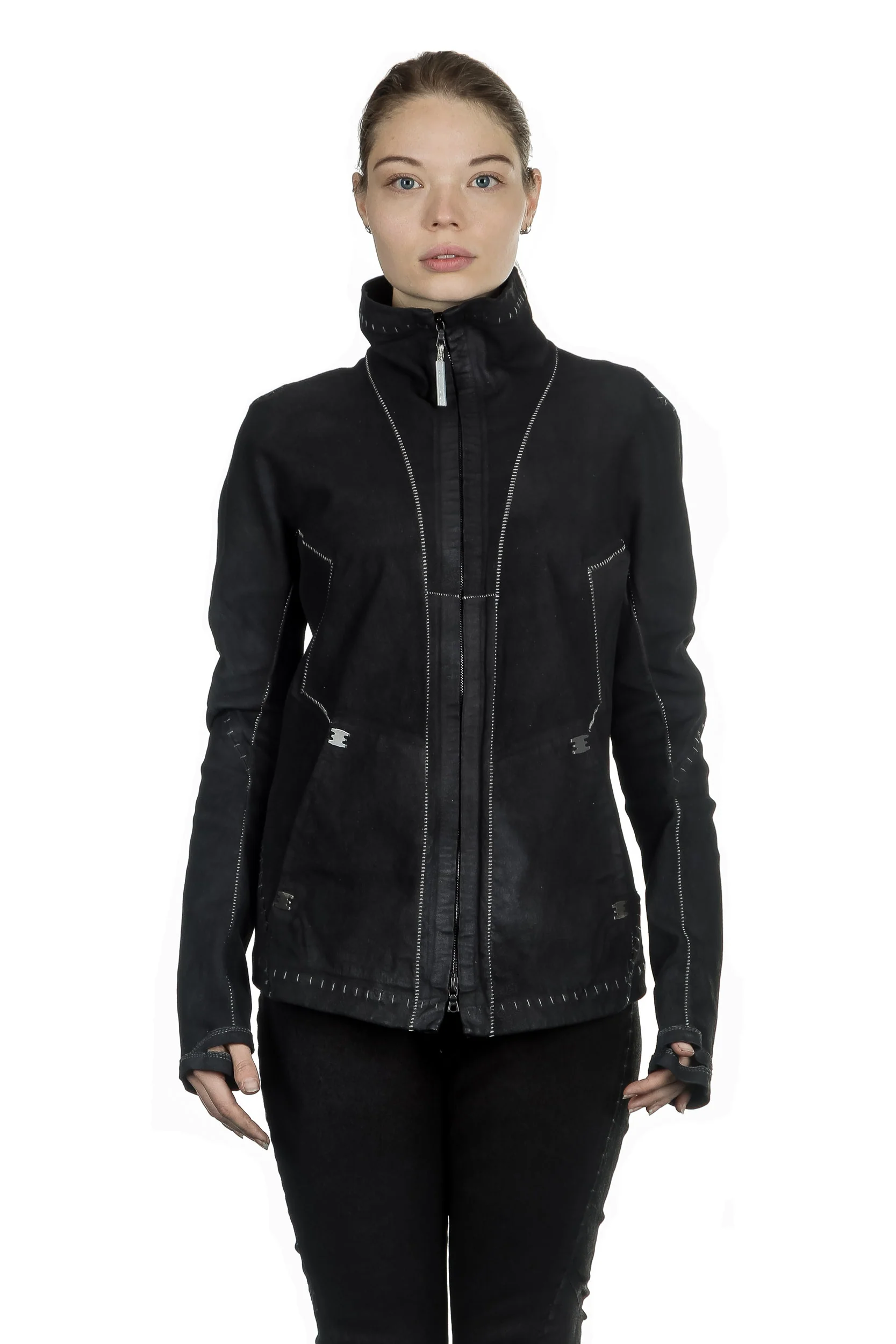 Bild von Isaac Sellam Damen Leder Jacke anthrazit