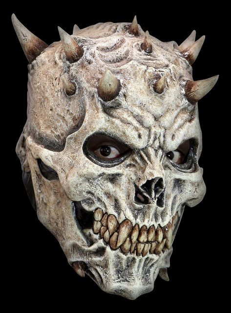 Bild von Ghoulish Productions Verkleidungsmaske Hörnerschädel, Vielfältig gehörnter Dämon aus der Latexhölle