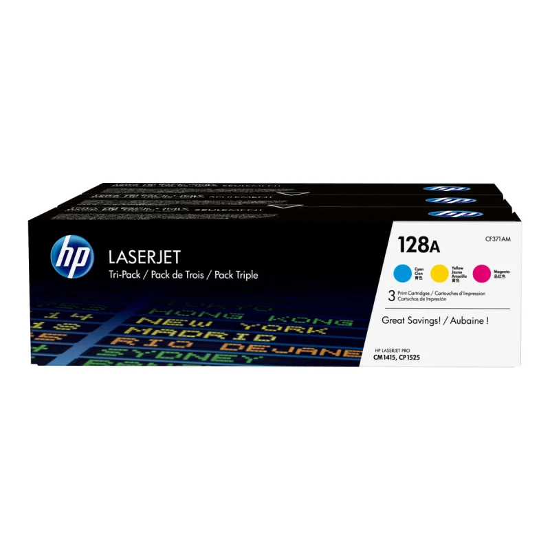 Bild von HP Cartridge No 128A HP128A HP 128A Multipack (CF371AM) (M, Y, C), Toner