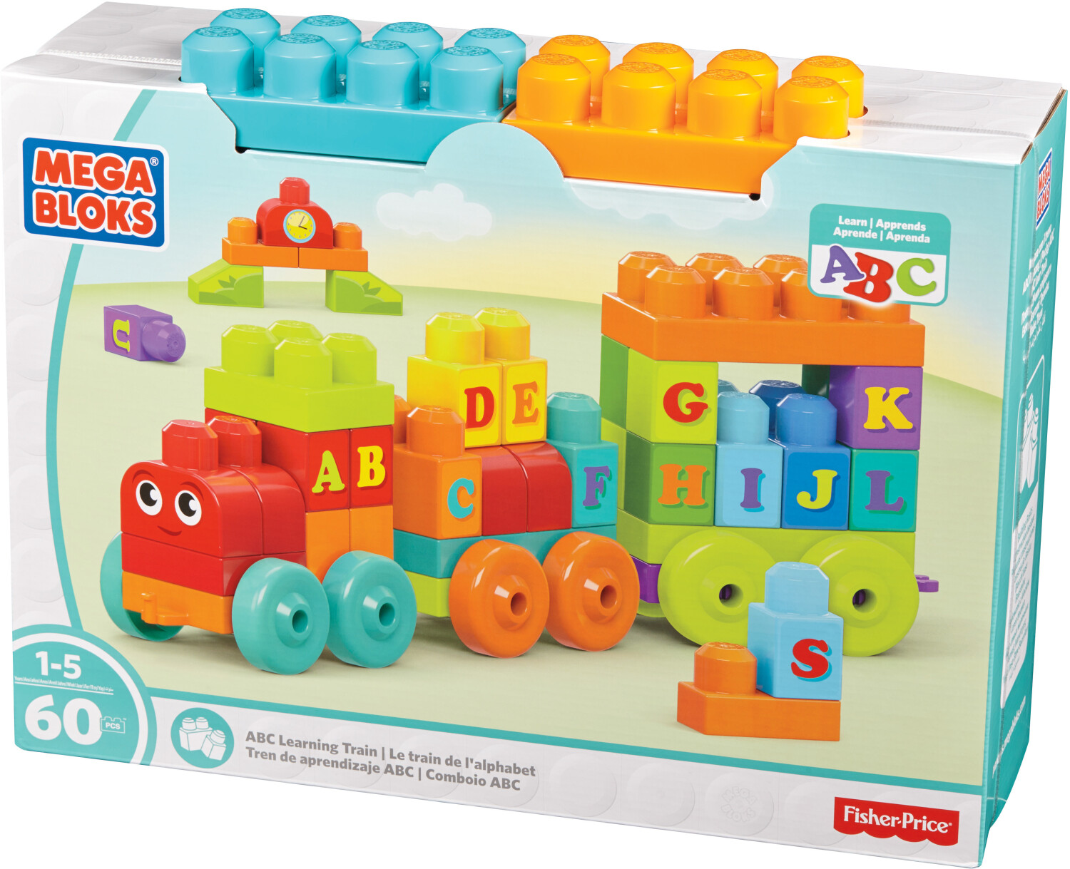 Bild von MEGA BLOKS Fisher-Price MEGA BLOKS ABC Lernzug, Konstruktionsspielsteine, (60 St)