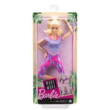 Bild von Barbie Made to Move Puppe (blond) im lila Yoga Outfit