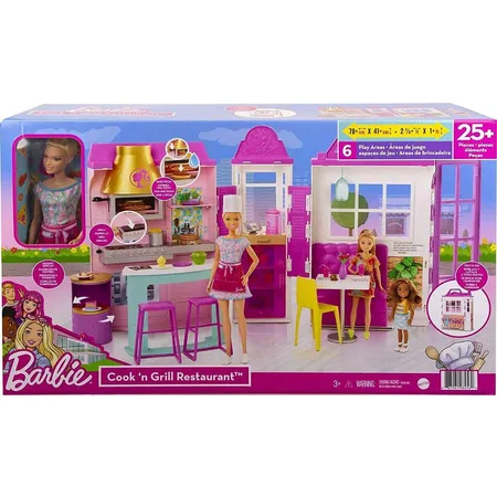 Bild von Barbie Restaurant inkl. Puppe (blond), Barbie Bistro mit Zubehör