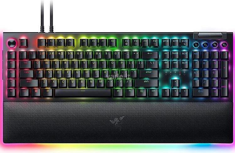 Bild von Razer BlackWidow V4 Pro (Green Switch) - Mechanische Gaming-Tastatur (Klickende Mechanische Switches, Befehlsrad und 8 Makro-Tasten, Multifunktionsrolle, Handballenauflage) QWERTY US-Layout | Schwarz