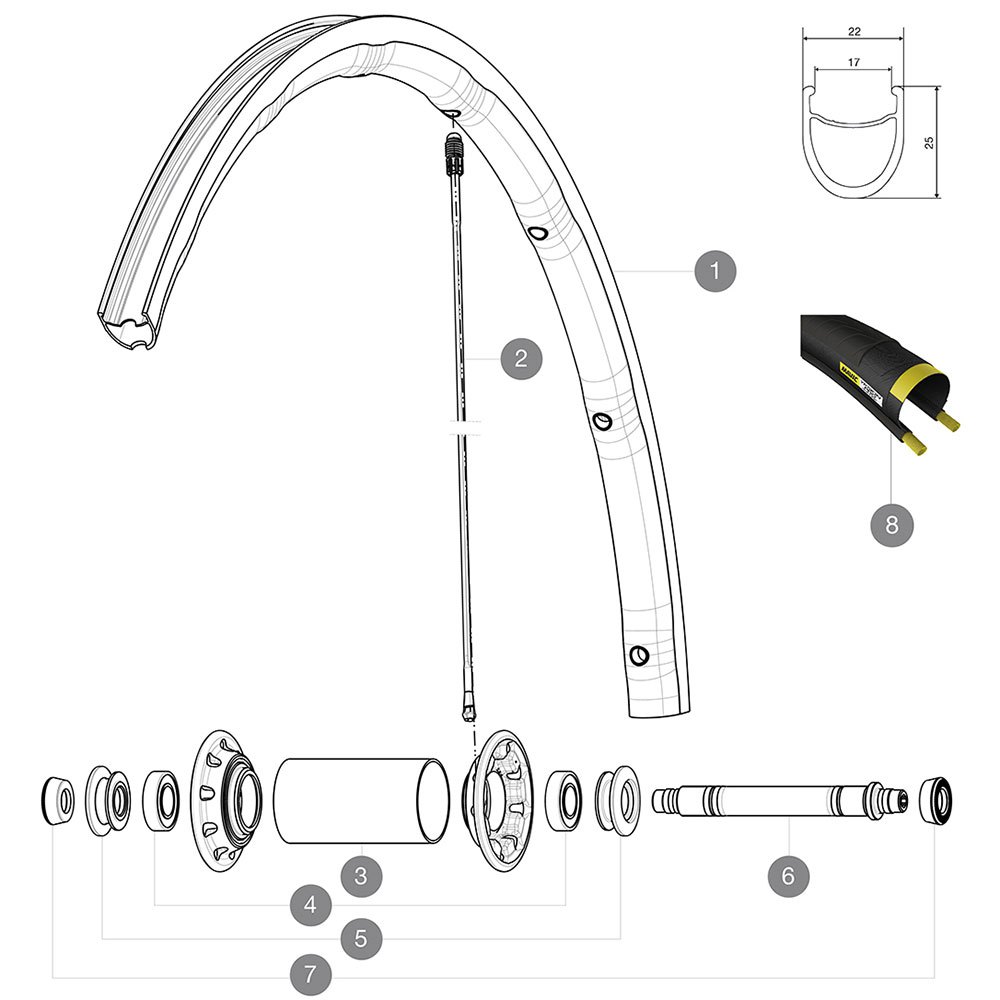 Bild von Mavic Ksyrium Pro Exalith 17c Front Rim Schwarz 700 - 28´´