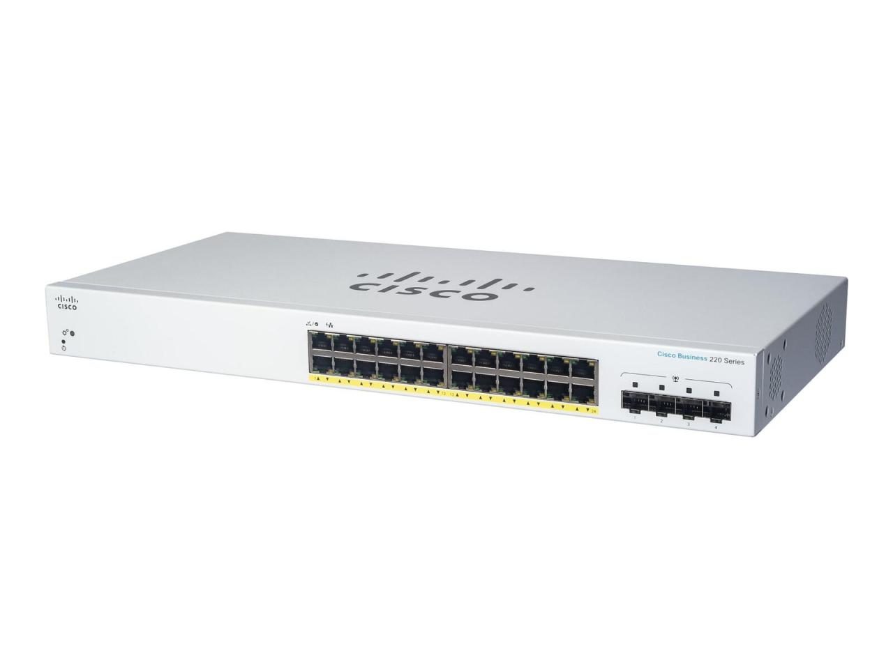 Bild von Cisco Business CBS220-24T-4G Smart Switch | 24 GE-Ports | 4x1G SFP | 3 Jahre eingeschränkte Hardwaregarantie (CBS220-24T-4G-EU)