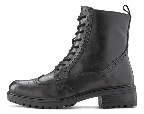 Bild von LASCANA Schnürboots, Schnürstiefelette, Ankle Boots, Leder, Schnüren & Reißverschluss