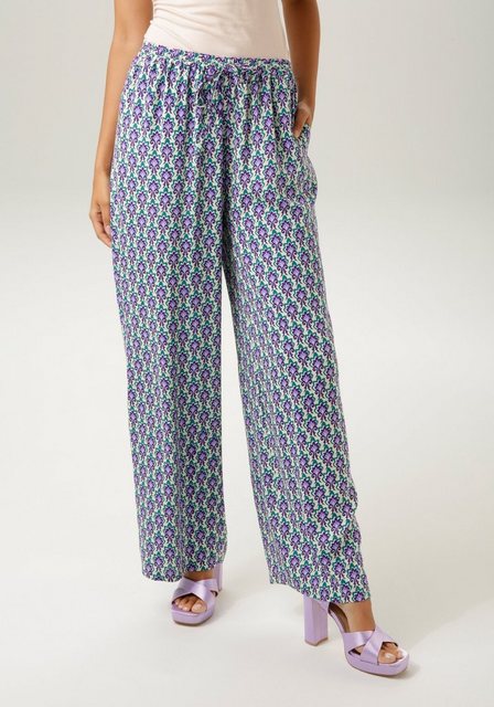 Bild von Aniston CASUAL Schlupfhose, mit farbharmonischem Druck im Retro-Look