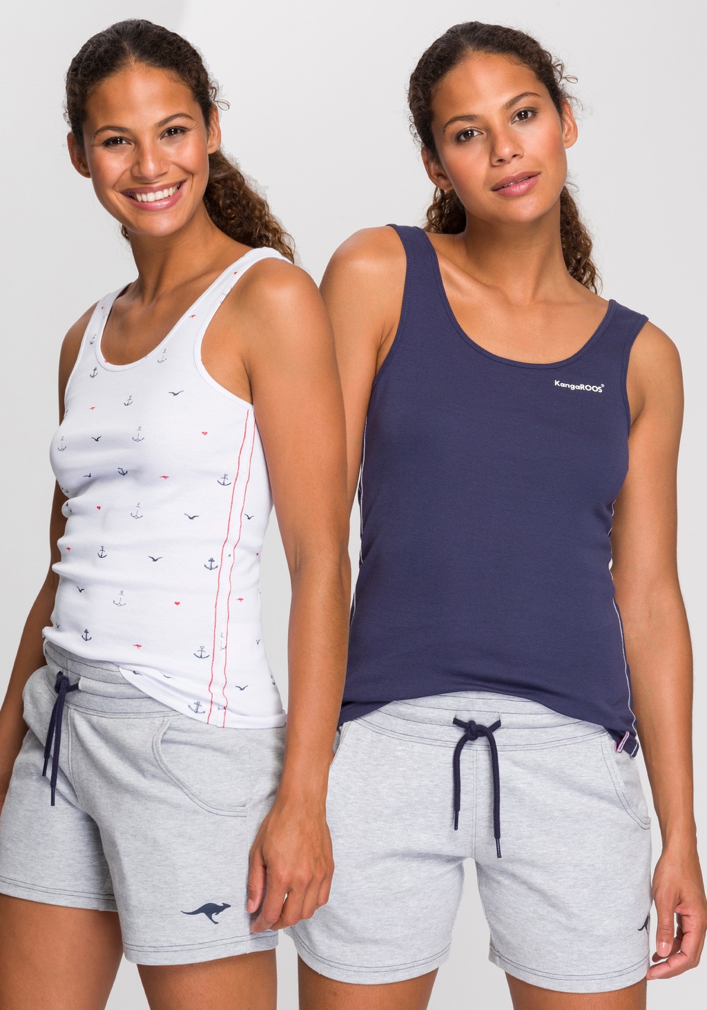 Bild von KangaROOS Ripptanktop, (Packung, 2 tlg., 2-er Pack), im Doppelpack - 1x uni + 1x bedruckt