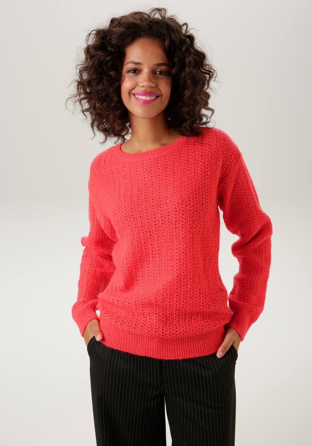Bild von Aniston CASUAL Strickpullover, mit dezentem Ajour-Muster