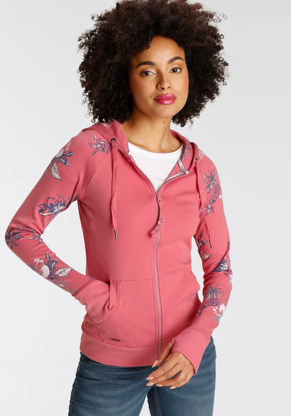 Bild von KangaROOS Kapuzensweatjacke, mit blumigem Druck im Hawaii-Look