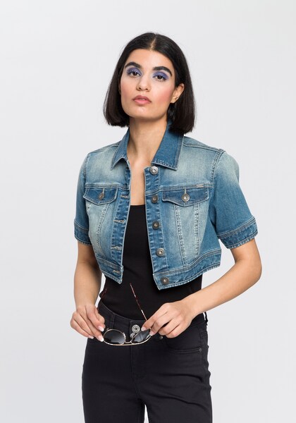 Bild von Arizona Jeansjacke, aus Baumwollmischung, figurbetont, extrakurz, in Stretch-Qualität
