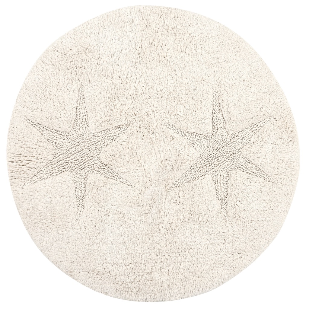 Bild von andas Badematte Marie, Höhe 13 mm, rutschhemmend beschichtet, fußbodenheizungsgeeignet, strapazierfähig, Baumwolle, rund, Badteppich, Stern Motiv, Hoch-Tief-Struktur, auch als Set