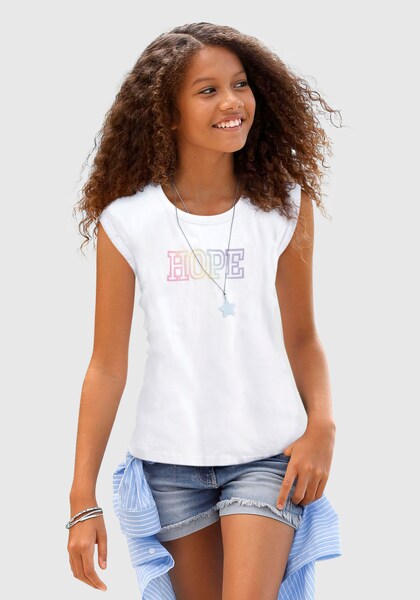 Bild von KIDSWORLD T-Shirt »Mit Print: HOPE«, Kurzarm, bequeme Passform, mit Print, Rundhalsausschnitt