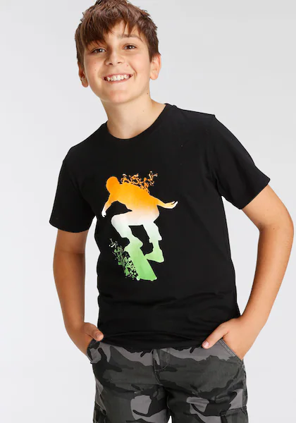 Bild von KIDSWORLD T-Shirt »Skating«, Kurzarm, Basic-Passform, bedruckt, Rundhalsausschnitt