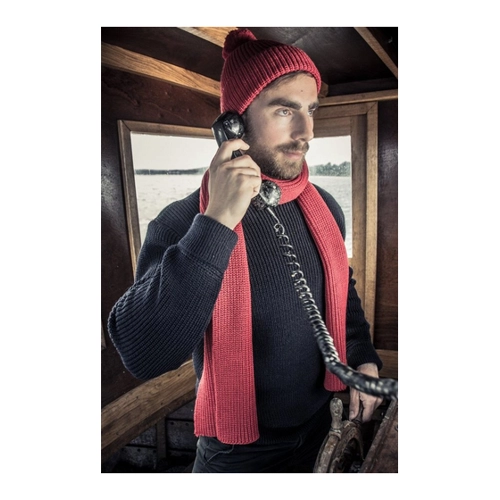 Bild von Blauer Peter Strickschal, aus Merino in Perlfang-Optik