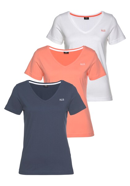Bild von H.I.S T-Shirt Essential-Basics (Spar-Set, 3er-Pack) hüftlange Passform, figurumspielender Schnitt, aus 100% Baumwolle