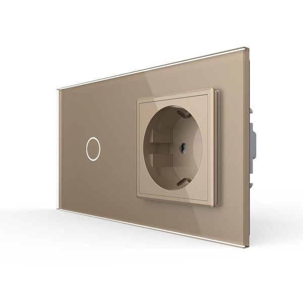 Bild von Taster + Steckdose VL-C701B/C7C1EU-13 Gold LIVOLO