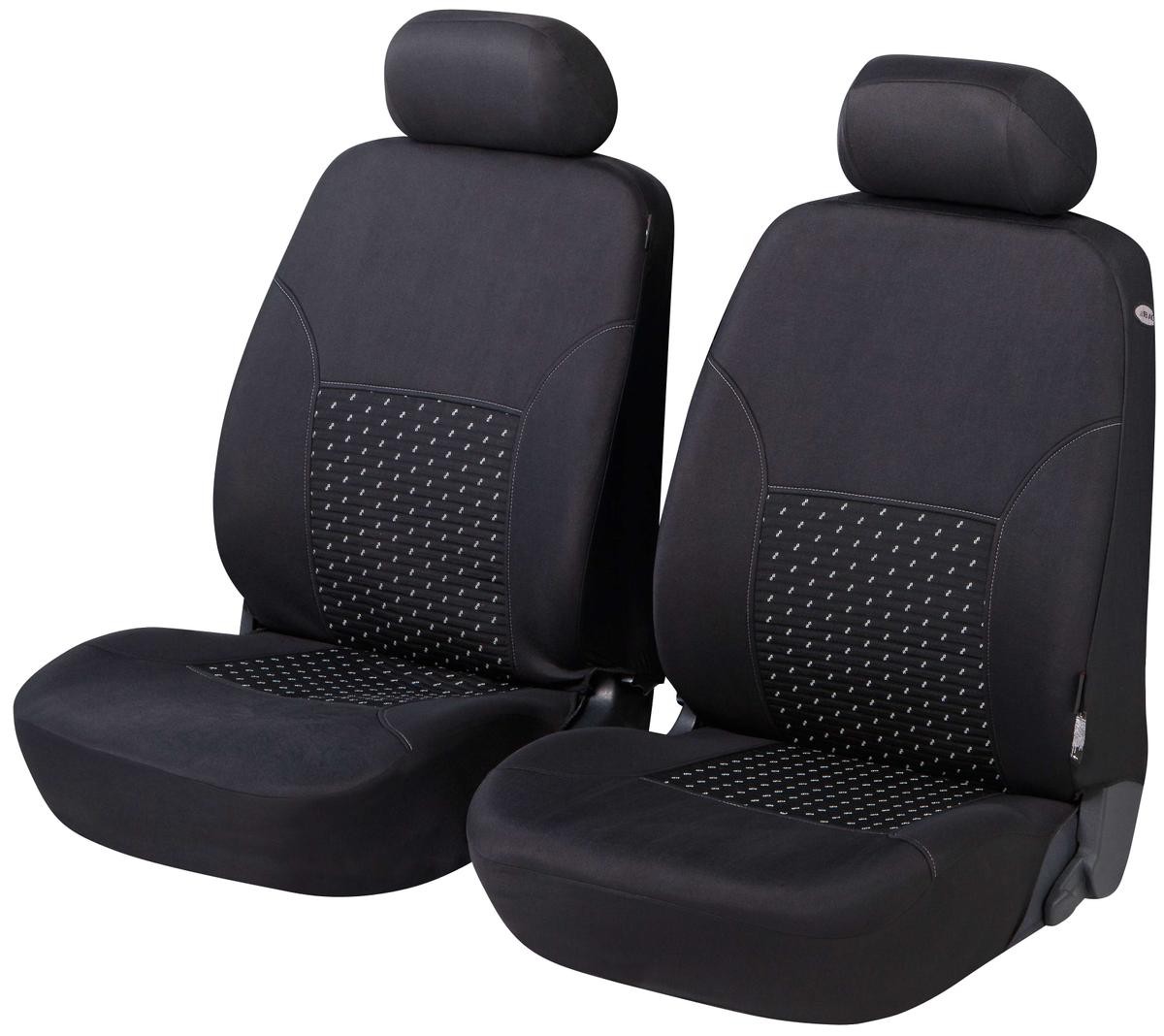 Bild von WALSER DotSpot 11938 Sitzschonbezug schwarz/grau Polyester vorne VOLKSWAGEN: Transporter 5, Golf 4, Tiguan II, SKODA: Octavia 3 Combi, Fabia 1 Combi
