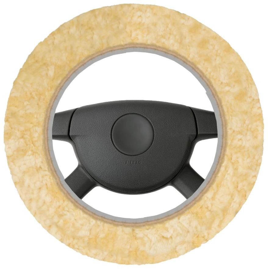 Bild von WALSER Lenkradbezug Walser Lenkradhülle Lammfell beige 1-teilig