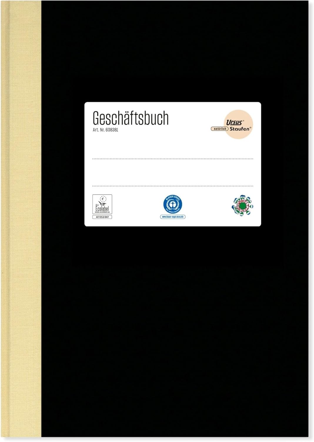 Bild von Staufen Ursus Style Geschäftsbuch, DIN A5, hochwertiger Leineneinband, Lineatur 5 mm kariert, 144 Blatt, premiumweißes 80g/m² Recyclingpapier, 1 Stück, Green